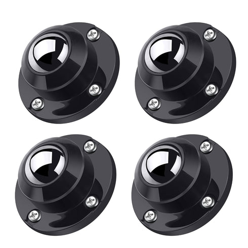 PlusRoc 4 Pack 1 Inch Self Adhesive Paste Caster Wheels for Furniture Bucket, Load Capacity 28LBS Per Wheel, Low Profile Swivel Wheels for Small A...