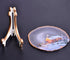AMOYSTONE Large Agate Slice Art Painting Table Display Natural Agate Geode Stone Piece Decorative Plate with Stand Home Office Decoration Unique G...