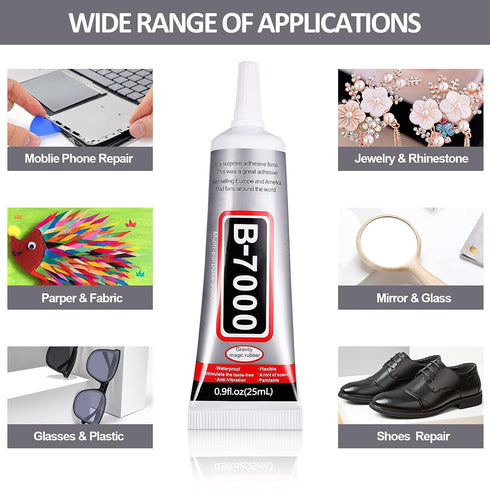 B7000 Jewelry Glue Clear Rhinestone, Inlay Glue, Pendant Adhesive, Craft Adhesive Glue with Precision Tip Multifunctional Fabric Glue...