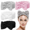 4 Pack Skincare Headband Bow Microfiber Spa Facial Headband for Women Makeup Head Band Coral Fleece Hair Band for Washing Face, Shower...