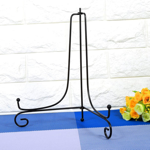 Black Iron Plate Stand,12 Inches Iron Foldable Plate Stand Picture Stand Photo Stand for Display, Plate Stand for Decorative Plates, Picture Frame...