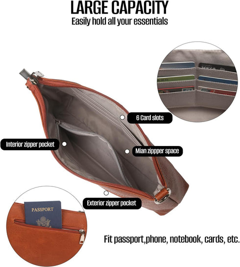 Small Crossbody Bags Clutch Purses for Women Vegan Leather Shoulder Bag Wristlet Wallet...