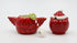 Owl Sugar and Creamer, 5 3/4 X 2 7/8 X 5 3/8"H, Red, White, Black, Green...