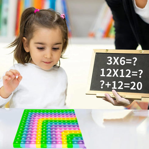 12X12 Multiplication Chart and Math 1-12 Addition Table Toys, Stress Relief Fidget Bubble Game Learning Toys, Making Learning More Fun and Easy to...