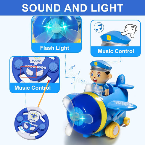 HDOIT Remote Control Airplane Toddler RC Plane Toys for 3 Year Old Boy and Girls, Activity Cool Birthday Christmas Music Gift for 3-12 Years Boys ...