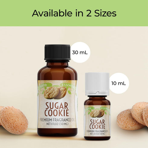Good Essential Professional Sugar Cookie Fragrance Oil 10ml for Halloween, Diffuser, Candles, Soaps, Lotions, Perfume 0.33 fl oz - Scent for Soaps...