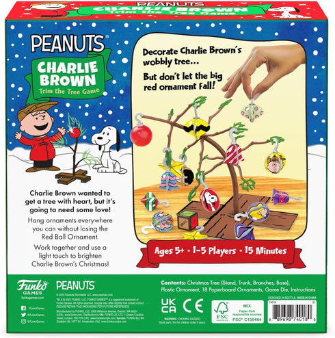 Funko Peanuts Charlie Brown Trim The Tree Cooperative Game for 1-5 Players Ages 5 and Up...