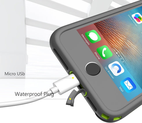 for iPhone 8 Plus & 7 Plus Waterproof Case - Underwater Snowproof Dirtproof Shockproof Cover - Grey/Green...