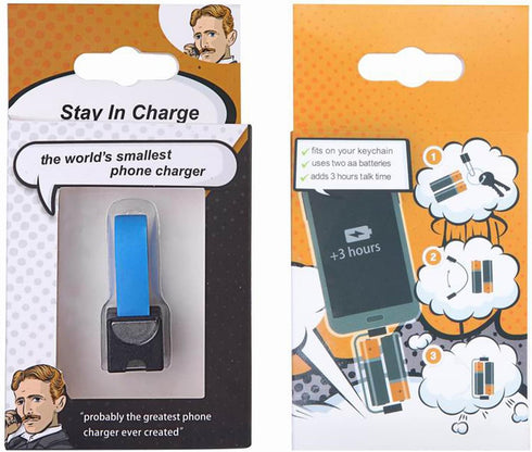 CACACOL Portable Magnetic AA/AAA Battery Phone Emergency Charger with MicroUSB-Lightning Adapter and MicroUSB-TypeC Adapter Suit for Cell Phone Sm...