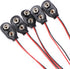 9V Battery Clip Connector, 9 Volt Long Cable Connection Soft Shell I Type, Black, 5 Pack...