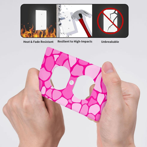 Pink Single Duplex Outlet Light Switch Plate Cover Decor Wall Plate Decorative Outlet Cover For Home Bedroom Kitchen 4.5 * 2.76 Inches...