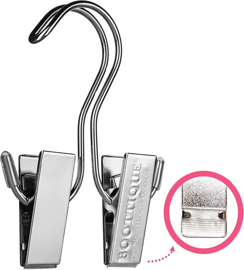 Original Boot Hanger - Shoe Storage Space Saver (Set of 3); Boot Hanger, Holder, Clips, Storage (Silver)...