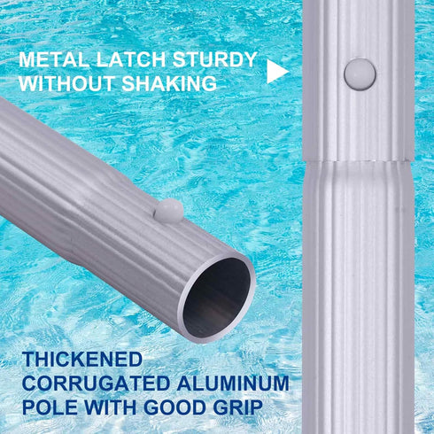 Pool Skimmer Net with Pole, Ultra Fine Mesh Pool Nets for Cleaning with pole, Semi-deep Bag Pool Net Skimmer for Above Ground and Inground Pools, ...