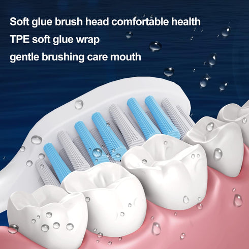A2 Electric Toothbrush Replacement Brush Heads, Wide Toothbrush Heads W Shape, Large Size, 4 Pack...