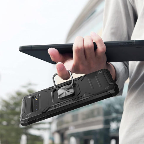 for Galaxy S10 Plus Case,Hybrid Drop Test Cover with Car Mount Kickstand Slim Fit Shockproof Protective Phone Case for Galaxy S10 Plus,Black...