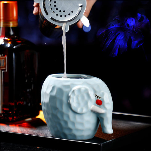 Ceramic Mug elephant Shape Tiki Mugs Set of 2,Tiki Cups,Cute Exotic Cocktail Glasses for Bar Mai Tai, Punch, Pina Colada, and Tropical Drinks...