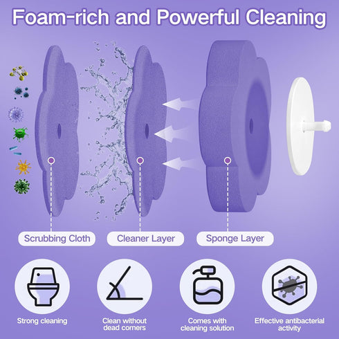 DuringCo Disposable Toilet Brush, Toilet Bowl Cleaner Disposable Toilet Cleaning System- Toilet Bowl Cleaner Brush Set with Storage Caddy and 18 T...