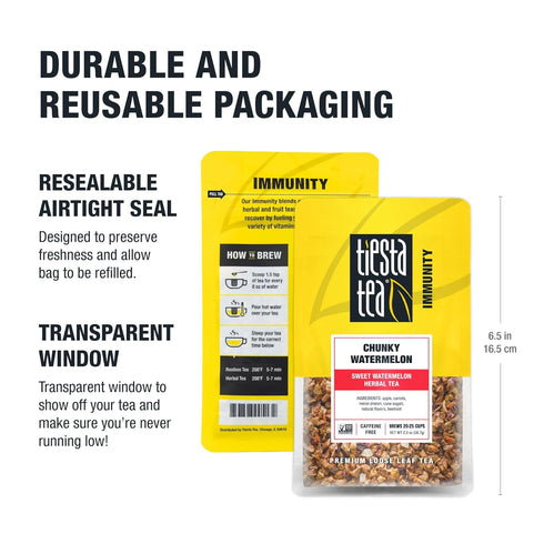 Tiesta Tea - Chunky Watermelon, Loose Leaf, Sweet Watermelon Herbal Tea, Premium Non-Caffeinated Blend, Make Hot or Iced, Brews Up to 25 Cups, 2 O...
