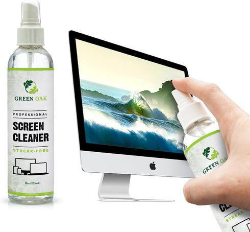 Lens and Screen Cleaner Spray Kit by Green Oak - Safely Cleans Monitors, Phones, Tablets, TVs, Laptops, Eyeglasses, Cameras, Other Screens and Len...