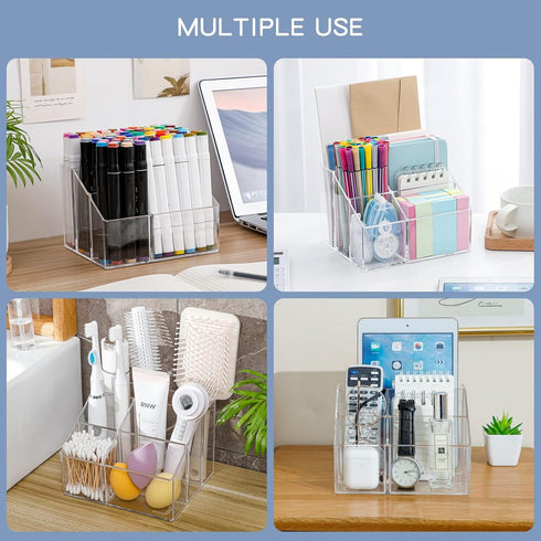 Yesesion Clear Pen Holder, Pen Organizer for Desk, Pencil Cup for Home Office, School Supplies, Art Stationery, Desktop Storage and Accessorizes f...