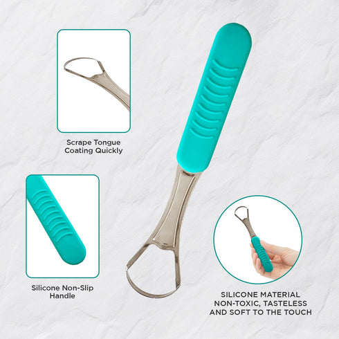 Big Mouth Tongue Scraper – Ultimate Oral Hygiene Tool for Fresh Breath and Improved Taste (Silver)...