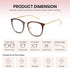 Cyxus TR90 Cat Eye Women Eyewear Frames Round Stylish Retro Metal Ultra Light Blue Light Glasses UV Blocking Eyeglasses...