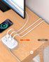 BESHON Flat Plug Power Strip, 3 Outlets with 3 USB Ports(2 USB C), Ultra Flat 3.2ft Wrapped Around Extension Cord for Cruise Ship, Travel, Dorm Ro...