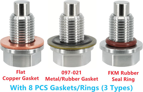1PC 1/2" x20 Stainless Steel Magnetic Engine Oil Drain Plug Fit Buick Chevrolet Chrysler Ford Dodge GMC Selector Models & Harley-Davidson Transmis...