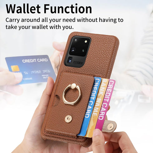 Asuwish Phone Case for Samsung Galaxy S20 Ultra 5G Wallet Cover with Screen Protector and Thin Slim Ring Card Holder Leather Cell Accessories S20u...