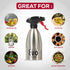 Evo 18/8 Stainless Steel Oil Sprayer, Non-Aerosol for Olive Oil, Cooking Oils, and Vinegars, Silver, 16-Ounce Capacity...