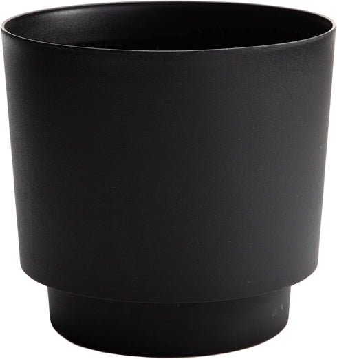 Bloem Hopson Round Planter with Gold Metal Stand: 6" - Black - Durable Plastic Pot, Powder Coated Removable Stand, for Indoor and Outdoor Use, Gar...