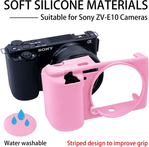 ZV-E10 Camera Case, Soft Silicone Rubber Protective Cover Skin for Sony ZV-E10 ZVE10 Digital Camera, Slim Fit Body Skin DSLR Camera Sleeve Protect...