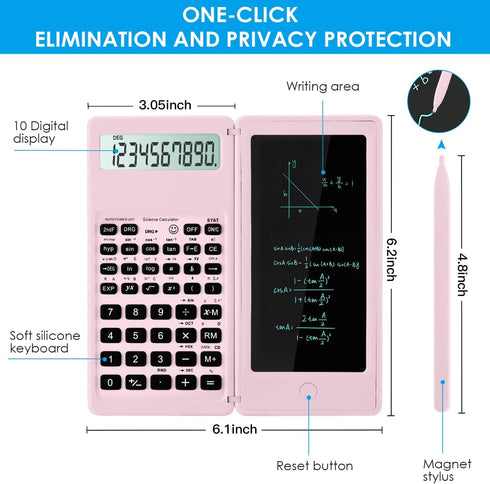 Scientific Calculators for Students, 10-Digit Large Screen, Math Calculator with Notepad, Classroom Must Haves for Middle High School Supplies & C...