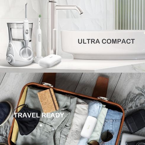 Universal UV Sanitizer, Portable Sterilizer for Electric Toothbrush Heads & Water Flosser Tips, fits 2 Picks of Any Size, Travel Toothbrush saniti...