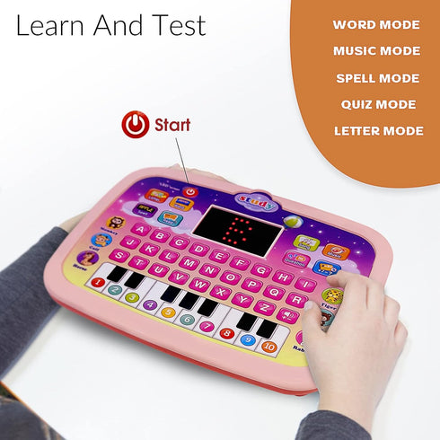 Kid Tablet Toddler Learning Pad Interactive Toy with Screen -Educational Toys Fun Gifts -Music/Piano/ABC/Numbers/Words/Spell/Animals - for Boys&Gi...