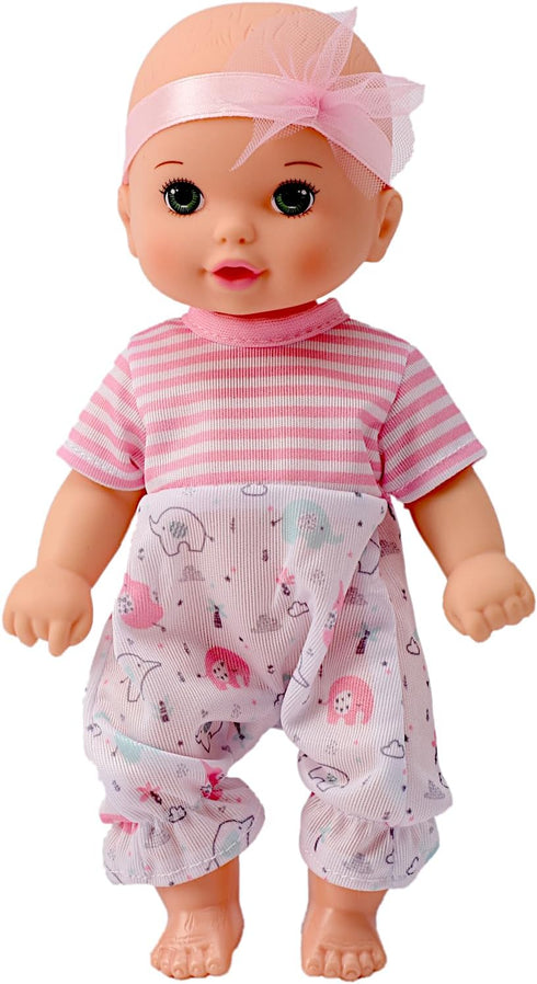 POCO DIVO Pink Headband Sweetie Cherub, 8-inch Toddler Girl Doll, Cute Newborn Infant Toy Baby with Romper Onesies...