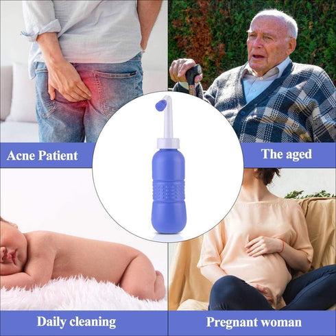 Portable Bidet Bottle for Travel Personal Hygiene Care Manual Bidet (11in), Blue...