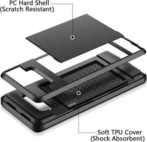 Vofolen Upgraded Case for Galaxy Note 8 Case Wallet Card Holder Slot Dual Layer Hybrid Cover Shockproof Anti-Scratch Protective Hard Shell Tough B...