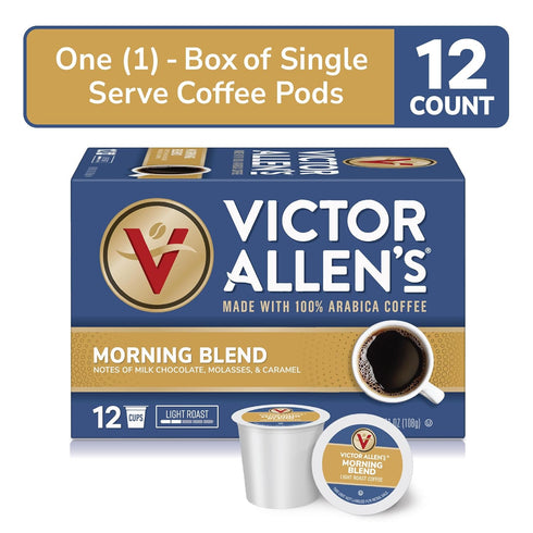 Victor Allen's Coffee Morning Blend, Light Roast, 12 Count, Single Serve Coffee Pods for Keurig K-Cup Brewers...