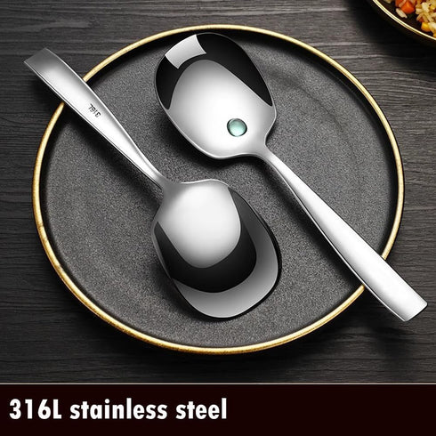 X-Large Buffet Serving Spoon,Square head Spoon,316L Stainless Steel Heavy duty Serving Spoon,Dishwasher Safe 9.5 x 2.8 inches 1Pack...