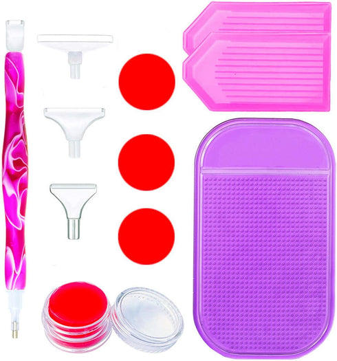 KS Purple 5D Diamond Painting Tools and Accessories Kits,Diamond Art Accessories with Diamond Painting Resin Pen,Wax, Diamond Painting Pen Tools S...