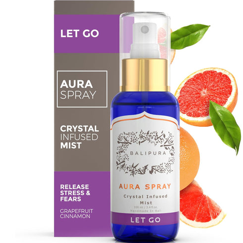 Let Go Aura Crystal Spray, Cinnamon Essential Oil Aromatherapy Spray, Room Freshener with Organic Cinnamon Aroma – Relaxing Home Fragrance for Bed...