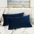JUSPURBET Navy Blue 16x24 inch Pillow Cover Set of 2 Soft Decorative Lumbar Velvet Throw Pillow Cases for Couch Bed Sofa Zippered Closure Luxuriou...
