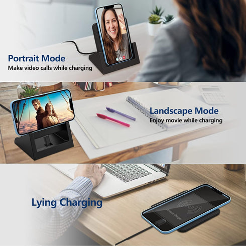 COO Wireless Charger 15W Max Fast Wireless Charging Stand, Wireless Phone Charger for iPhone 14/13/12/11/X/XS Max/XR/8, Samsung Galaxy S22/S21/S20...