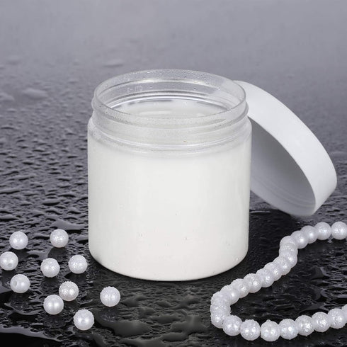 6 Pack 8 oz Plastic Pot Jars Round Clear Leak Proof Plastic Cosmetic Container Jars with White Lids for Travel Storage Make Up, Eye Shadow, Nails,...