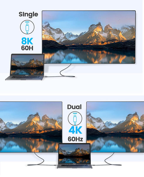 ORICO Cable Compatible with Thunderbolt 4 Right Angle 0.98FT, 40Gbps USB C to USB C Cable with 100W Charging/Display 8K@ 60Hz for MacBooks, iPad P...
