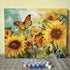 Tucocoo Sunflowers Landscape Paint by Number for Adults, DIY Digital Oil Painting Kits on Canvas with Brushes and Acrylic Pigment, Butterflies Flo...