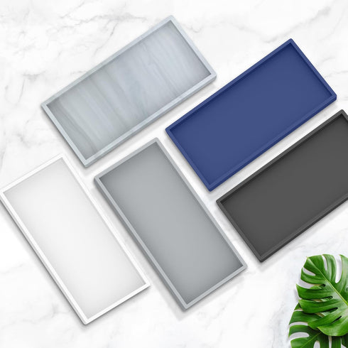 Bathroom Tray,EG-SIPRO Durable Premium Silicone Bathroom Vanity Tray,Shatterproof Soap Dispenser Tray Bathroom Sink Tray for Bathroom Countertop, ...