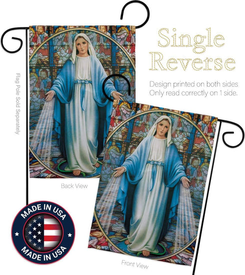 Our Lady of Grace Home Banner Wall Art Patio Lawn Porch Room Small Flag Outdoor Tapestry Yard Sign Catholic Gift Jesus Easter Religious Christian ...