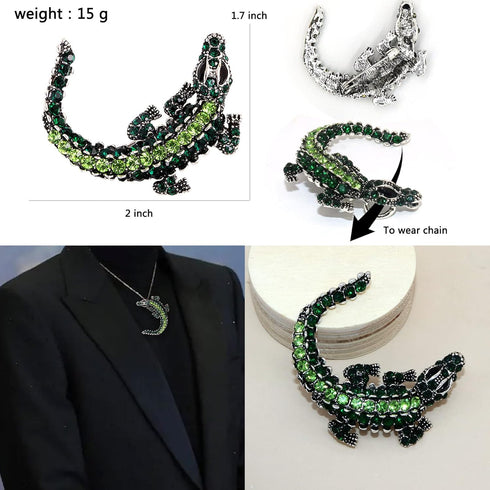 Retro Dragon Crystal Brooch Sparkling Uniquely Stylish 3D Dragon Shape Rhinestone Brooch Pin Gothic Punk Fashion Jewelry Gifts Brooches Accessorie...